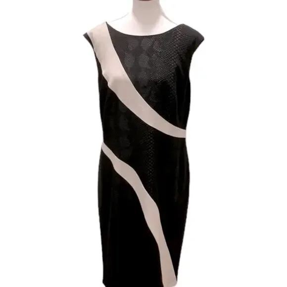 Adrianna Papell Dress 18W Plus Size Classic Cocktail Dress Sheath Semi Formal